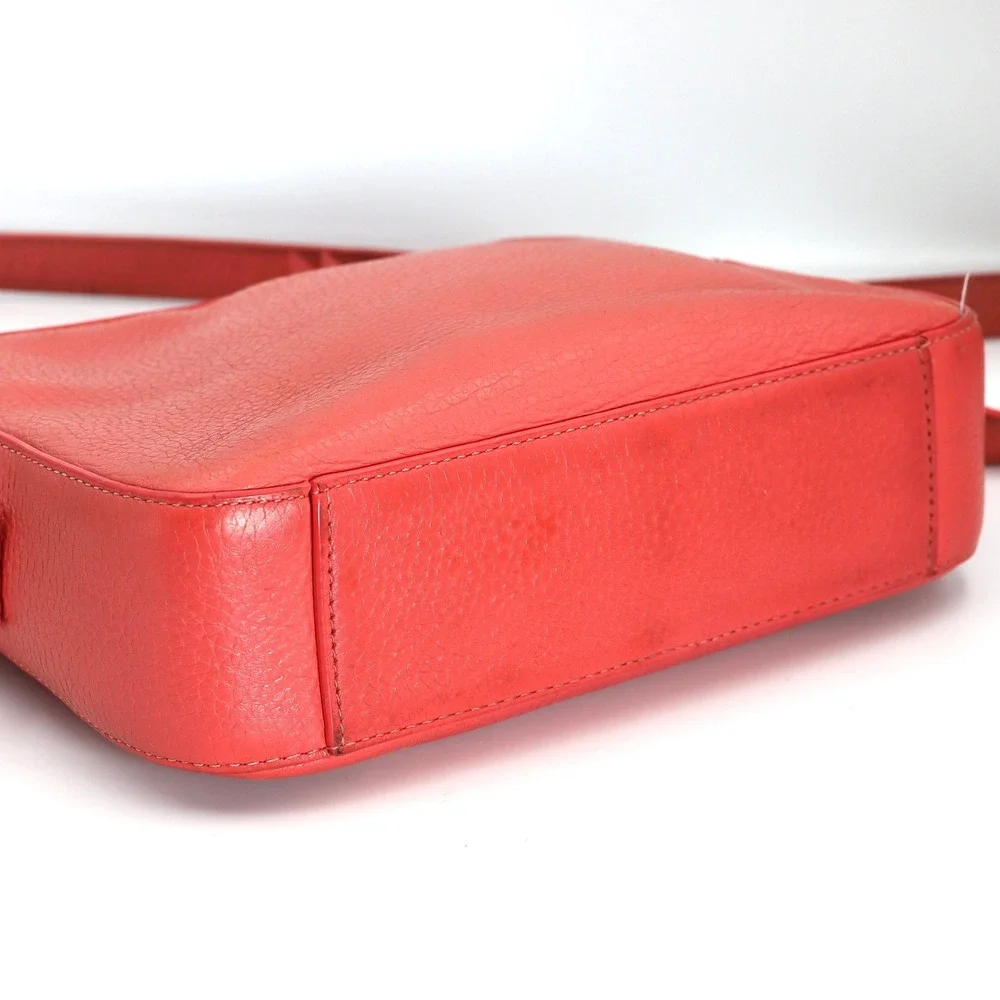 AllSaints Captain Lea Square Crossbody Bag Womens Coral Pink Cow Leather